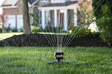 Melnor 65131AMZ MiniMax Turbo Oscillator Sprinkler, 4000 sq. ft., 4-Way Adjustable, Quick Connect Bundle, Black, Yellow - Image 2