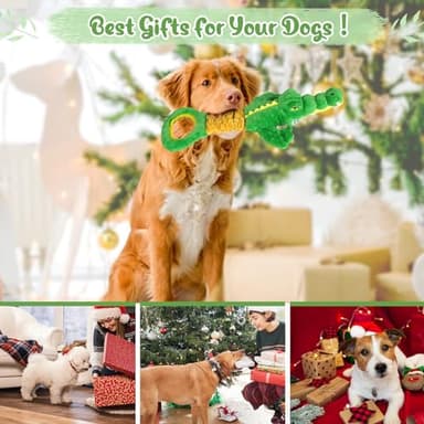Eneston Large Dog Toys, Plush Squeaky Dog Toy with Crinkle Paper and Tug of War Handle, Interactive Puppy Toys for Small, Medium and Large Dogs - Image 7