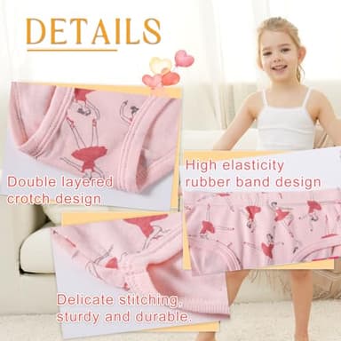 Finihen Girls Underewear Toddler Girls Cotton Panties Soft Little Underwear Size 6Years Multipacks. - Image 2