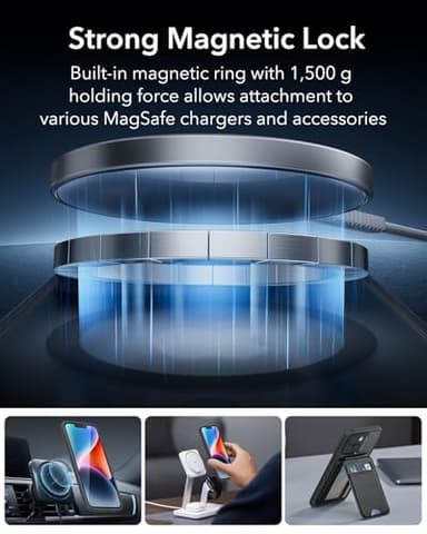 ESR for iPhone 14/13, Translucent Matte Case, Compatible with MagSafe, Military-Grade Protection, Classic Series, Frosted Black - Image 3