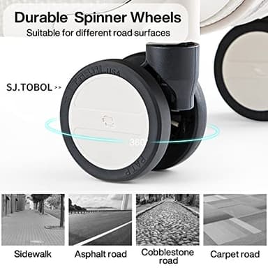 Hanke 24 Inch Luggage Suitcases With Spinner Wheels Lightweight PC Hard Shell Rolling Suitcase With Travel Lock,Checked-Medium 24-Inch(Ivory White) - Image 4