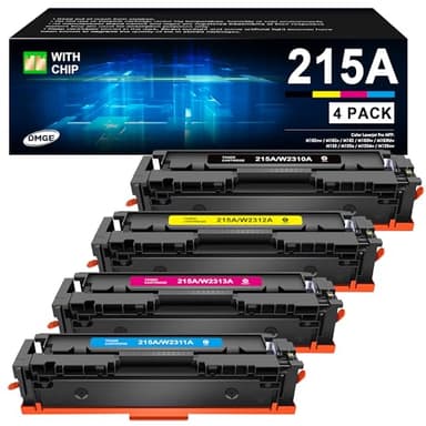 215A Toner Cartridges (with Chip) - Replacement for HP 215A Toner Cartridges 4 Pack Works with HP Color Laseret Pro MFP M182nw M183fw M183fdw M155dw M155nw Series Printer (Black Cyan Yellow Magenta) - Image 1