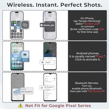 Wireless Selfie Monitor Screen for iPhone & Android, 1800mAh Magnetic Phone Vlog Selfie Screen with Bluetooth Remote, 3-Level Brightness, Wireless Mirroring for Back Camera TikTok Live No Delay Grey - Image 5