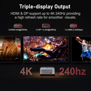 Beelink SER9 Mini PC AMD Ryzen 7 H 255 (8C/16T,4.9GHz), 32G LPDDR5X 6400MT/s 1TB PCIe4.0 Mini Computers, Radeon 780M 12 cores 2600MHz Gaming PC,4K 240Hz Triple display,2.5G LAN Windows 11 Pro Computer - Image 7