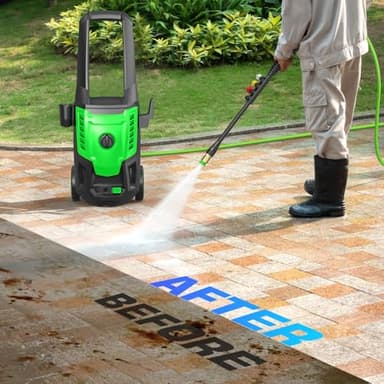 Commowner 5000PSI Electric Pressure Washer, 2025 4.0 GPM High Power Washer Machine, with Adjustable Nozzle and Soap Bottle for Cars/Fences/Driveways/Home/Patios (Light Green) - Image 2