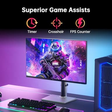 KTC 27 Inch White Gaming Monitor 300Hz/320Hz, QHD 1440P Fast IPS Computer Monitor with Adaptive FreeSync, HDR400, Height/Pivot/Swivel/Tilt Adjustable, DP&HDMI, H27E6 - Image 7