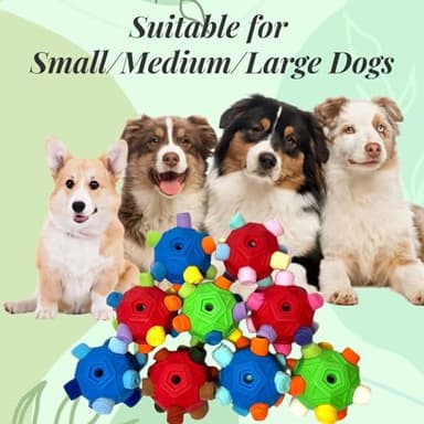 CIIVURR Snuffle Ball for Dog Toys Unbreakable Upgrade Ball Interactive Toy Foraging Snuffle Mat Puppy Treat Dispenser Slow Feeder Dog Puzzle Toys for Small, Medium, Large Pets (Red Rainbow) - Image 6