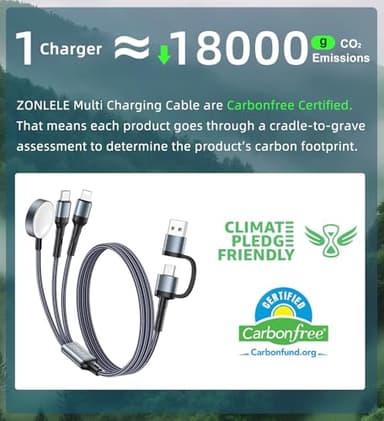 Upgraded Travel Essentials for Apple Watch Charger 3 in 2 Multi Charging Cable for iPhone 17 iWatch Charger USB C Cord, Car RV Camping Essentials Compatible with iWatch Ultra/SE/11 & iPhone 16/15-12 - Image 4