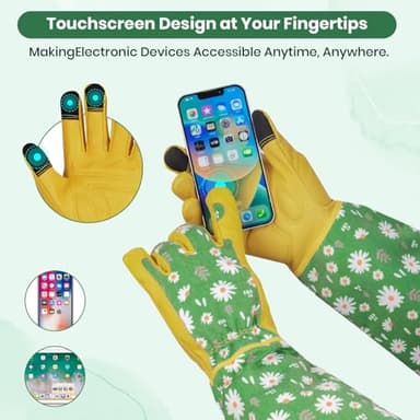 Velway Long Gardening Gloves for Women - Thorn Proof & Rose Pruning Forearm Protection Garden Gloves - Breathable Leather Long Garden Gloves Gifts & Tools for Gardener Yard Work Medium - Image 4