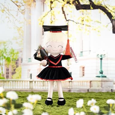 Gloveleya Baby Girl Gifts Graduation Plush Girls Dolls Congratulation Gift for Kindergarten Black 16 inch - Image 3