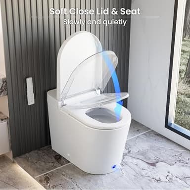 Casta Diva Smart Toilet with Bidet Built in, Bidet Toilet with Wider Heated Seat, Warm Water & Dryer, Foot Sensor Auto Flushing, Night Light, Remote Control 1.28GPF(CD-K020) - Image 8