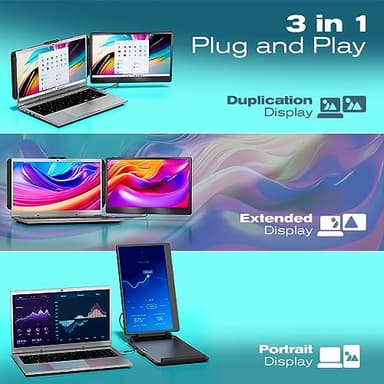 Teamgee S1 Dual Laptop Screen Extender — 14” FHD IPS Portable Monitor for 13–17” Laptops, USB-C/HDMI Plug & Play, Compatible with Windows, macOS & Android, Perfect for Hybrid Work & Travel - Image 5