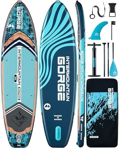 11'x34 Ultra Wide Paddleboard, Inflatable SUP&430lb Capacity for All Skill, Stand-up Paddle Board for Yoga/Family, EVA Deck, US Fin, High-Pressure Pump, 100L Bag, Safety Leash