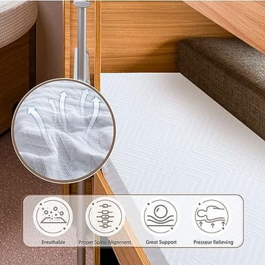 Dyonery RV Mattress King, 10 Inch Memory Foam Camper Mattress Fiberglass Free Bed in a Box Designed & Assembled in The USA, CertiPUR-US Certified, 80"x72"x10", White - Image 7