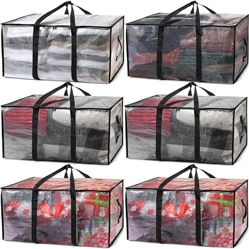 ClearSpace Oversized Moving Bags or Storage Bag – Large Moving Tote with Carry Belt, Zippers & Handles – Reinforced Packing Bags for Moving, Student Apartments, Holiday Storage, 6 Pack - Image 1
