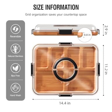 Renmxj Charcuterie Board with Clear Lid, Travel Portable Cheese Board Charcuterie Boxes Cutting Boards for Kitchen, House Warming Gifts New Home, Gifts for Women (6 Compartments Black) - Image 2