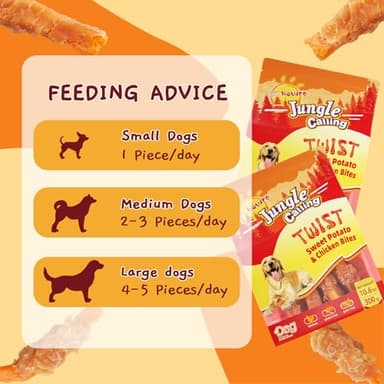 Jungle Calling Chicken & Sweet Potato Dog Treats – Gluten-Free, Grain-Free, High-Protein Natural Chews for Medium/Large Breeds, Edible Pet Snacks,10.6 oz - Image 5