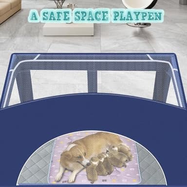 XVISHX 42x42 Inches Puppy Playpen with Cover&Dog Pads, Dog Playpen for Puppies or Small Dogs, Pet Playpen for Indoor & Outdoor, Sturdy Safety Dog Pen with Thickened Fabric - Image 5