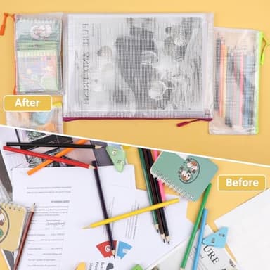 YOPCDJ 42pcs Mesh Zipper Pouch Bags, Puzzle Bag for Organizing Storage,12 Colors for Puzzles Board Game Storage, 8 Sizes for Reusable Plastic Zip Organizer for Travel - Image 4