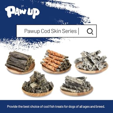 PAWUP Dog Treats, Cod Skins Dog Treat with Taurine, One-Ingredient Grain-Free Chew Fish Skin Rolls Rich in Omega3, 8 oz - Image 8