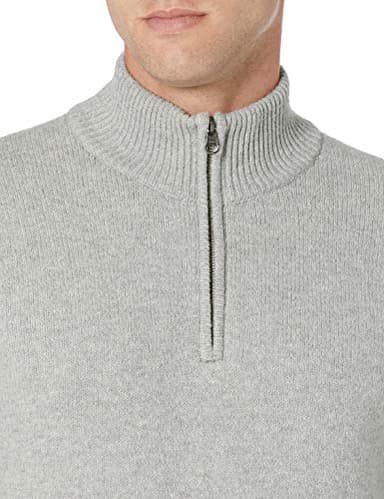 Amazon Essentials Men's Long-Sleeve Soft Touch Quarter-Zip Sweater, Light Grey, X-Large - Image 4