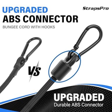 Bungee Cords with Hooks Carabiner Adjustable 48 Inch, Easy to Adjust from 7" to 48", Black Bungee Straps with UV-Resistance & Superior Elasticity for Cargo, Bike, Luggage, Carts, Truck, etc (12 Pcs) - Image 4