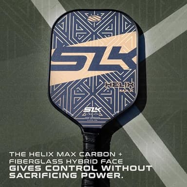 SLK Helix Pro Pickleball Paddle | Carbon Fiber & Fiberglass Hybrid Face | Thermoformed Carbon Fiber Core | Unmatched Control | Gold Maze - Image 6