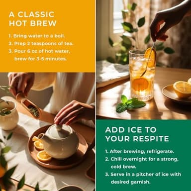 Gya Tea Co Citrus Mint Loose Leaf Tea - 5.29 Oz 70 Cups Herbal Rich in Peppermint, Vitamin C Lemon, Orange Peel for Immunity & Throat Comfort - Peppermint Fruit Leaves Loose Leaf - Image 5