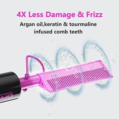 DAN Technology Dual Voltage Ceramic Pressing Comb - 450°F Fast Heating Mini Straightener for Lace Front Wigs and Black Women's Hair - Image 3