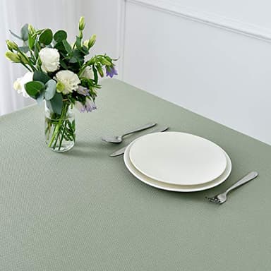 maxmill Textured Rectangle Tablecloth Water Resistant Wrinkle Free Spill-Proof, Soft Jacquard Table Cloth for Banquet Parties Event Holiday Dinner, Indoor and Outdoor Use, 60 x 84 Inch, Sage Green - Image 4
