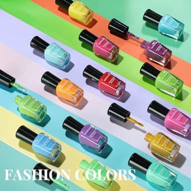 Morovan 15 Bright Color 0.27oz Air Quick Dry Nail Polish Gift Set for Women - Image 5