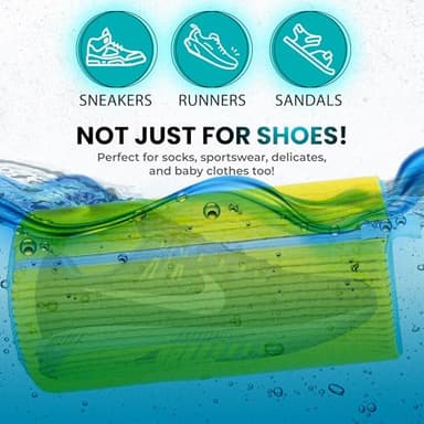 DASZERX Shoe Washing Machine Bag - 2 Pcs Set - Resuable Shoe Bag for Washing Machine and Dryer - 360° Wrap Shoe Washing Bag for Sneakers, Boots & Delicate Footwear - Image 8