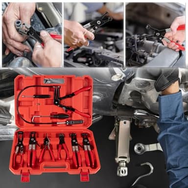 9PCS Hose Clamp Pliers with Radiator Cable-Type Flexible Hose Clamp Pliers for fuel lines, engines and Car Radiator Warmer, Suitable for Removing Clamps on Car Cooling Systems and Hoses - Image 6