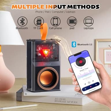 Karaoke Machine for Kids & Adults, Portable Bluetooth Mini Karaoke Speaker with 2 Wireless Microphone and Lights, Birthday Gifts for Girls & Boys, Toys for Girls, Family Home Party (Black) - Image 3