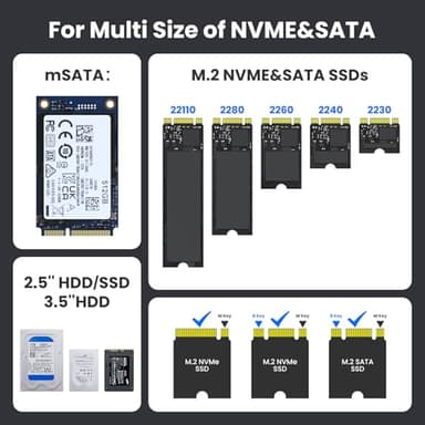 Coolpie CR311 3-in-1 SSD Cloner, USB3.2 Gen2*2 M.2 Reader, Supports M.2 NVMe/SATA, SATA 2.5''/3.5'' HDD - Image 4