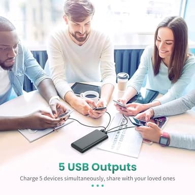 Portable Charger 38800mAh,LCD Display Power Bank,5 USB Outputs Battery Pack Backup, USB-C in&out Dual Input Phone Charging Compatible with iPhone 16/15/14/13 Pro/12,Android Samsung Galaxy Pixel Nexus - Image 7
