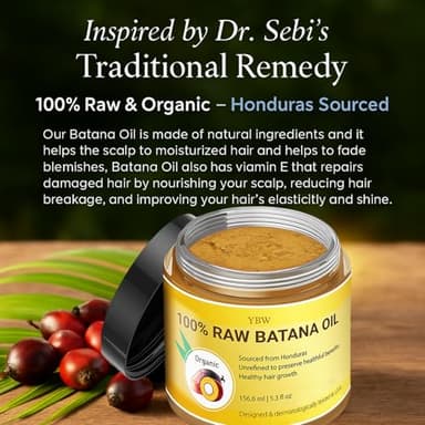 Raw Batana Oil for Hair Growth by Dr. Sebi Organic Raw Honduras Oil - 100% Pure & Natural Botana Paste for Thicker, Stronger Hair for Men and Women - Image 2