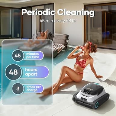 AIPER Scuba N1 Cordless Robotic Pool Cleaner, Wall & Waterline & Floor Cleaning, Smart Navigation, Superior Mobility, Four Cleaning Modes for Inground Pools up to 1600 sq.ft (Renewed) - Image 4