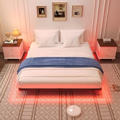 Floating Bed Frame Queen Size, Queen Bed Frame with Smart LED Lights, Heavy Duty Modern Metal Platform Bed No Box Spring Needed - Easy Assembly and Noise Free - Image 8