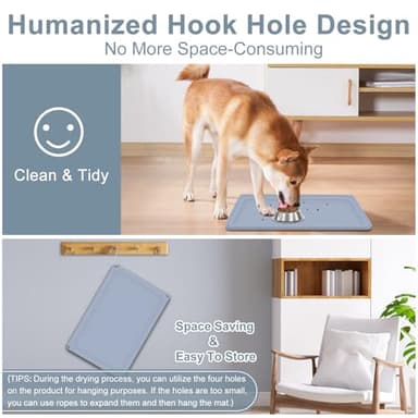 Pet Food Mat, Gimilife Silicone Dog Cat Feeding Mat for Food and Water,Waterproof Pet Feeding Mats with High Lips, Pet Placemat Bowl Mat for Messy Drinkers - Image 5