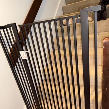 55.1 Inch Tall Baby Gate Auto Close Dog Gate Adjustable 29.92" - 43" Wide Pressure Mounted Walk Through Swing Pet Gate for Doorways (Black, 29.92" - 43") - Image 8