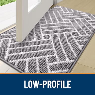 OLANLY Large Indoor Door Mat, 59x35 Inch, Dirt Resistant and Absorbent, Non-Slip Rubber Backing Floor Mats, Easy Clean Low-Profile Doormat for Entryway, Front Door, and Inside Entrance, Grey - Image 4