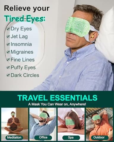 16 Packs Steam Eye Masks for Dry Eyes, Self Heating Warm Compress for Eyes Fatigue & Puffiness Relief, Disposable Heated Eye Mask Travel Essentials, Spa Relaxation Set for Women Christmas, Unscented - Image 3