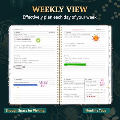 2025-2026 Planner Weekly and Monthly, Jul 2025 - Jun 2026, 6.5" x 8.8" Academic Planner with Tabs, Hardcover Agenda Planners with Spiral Binding, Green - Image 4