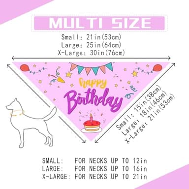 Liboom Birthday Dog Bandanas 2 Packs,Purple Pet Scarf for Boys and Girls,Baseball Game Bandana for Small or Large or Extra Large Dogs (X-Large),Premium Durable Fabric - Image 2