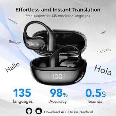 ERAZER XT66PRO AI Translation Earbuds Real Time Translator Earbuds OWS Wireless Bluetooth Earphones 135 Language Open Ear translating Headphones for Travel Business Learning - Image 2