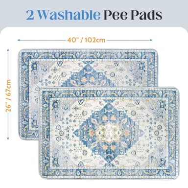 Washable Pee Pads for Dogs, 2 Pack Reusable Puppy Training Pads 40"x26" Super Absorbent Waterproof Dog Training Pads, Non-Slip Potty Pads, Whelping Pads Litter Mat - Image 3