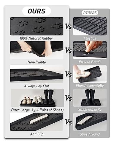 SUPENUIN Paw Pattern Multipurpose Boot Tray for Entryway Waterproof Rubber Mats for Dogs Shoe Mat Tray, Pet Food Mat - Image 6