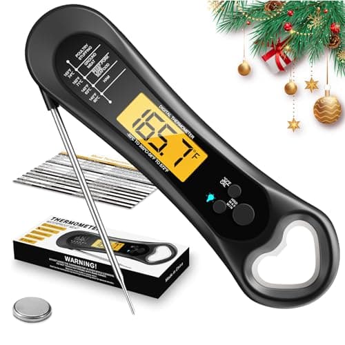 Meat Thermometer Digital, Instant Read Meat Thermometer for Grill and Cooking, with Bottle Opener, Backlight & Calibration Food Thermometer, Kitchen Gadgets for BBQ, Turkey, Candy, Liquids - Image 1
