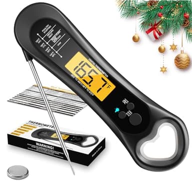 Meat Thermometer Digital, Instant Read Meat Thermometer for Grill and Cooking, with Bottle Opener, Backlight & Calibration Food Thermometer, Kitchen Gadgets for BBQ, Turkey, Candy, Liquids - Image 1
